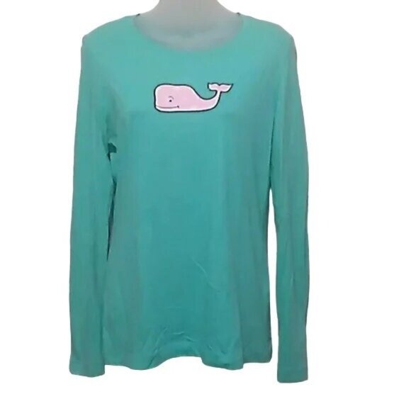 Vineyard Vines Tops - Vineyard Vines Pastel Green Logo Long Sleeve Crewneck T-shirt